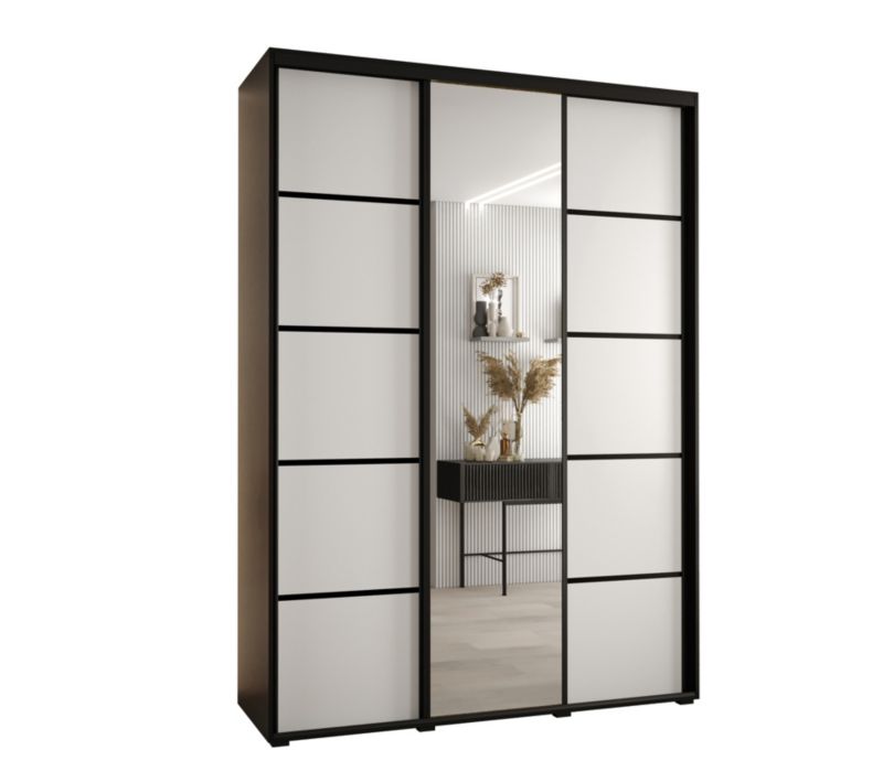 Szafa przesuwna Abiks DAVOS 5 wysoka szer.170cm gł.60cm czarny/biały/czarny 1szt.