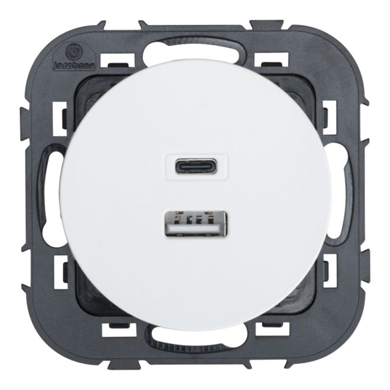Gniazdo Jacobsen Espen USB A+C białe