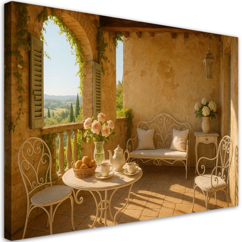 Obraz na płótnie do salonu sypialni Feeby Widok z tarasu Shabby Chic 120x80cm 1szt