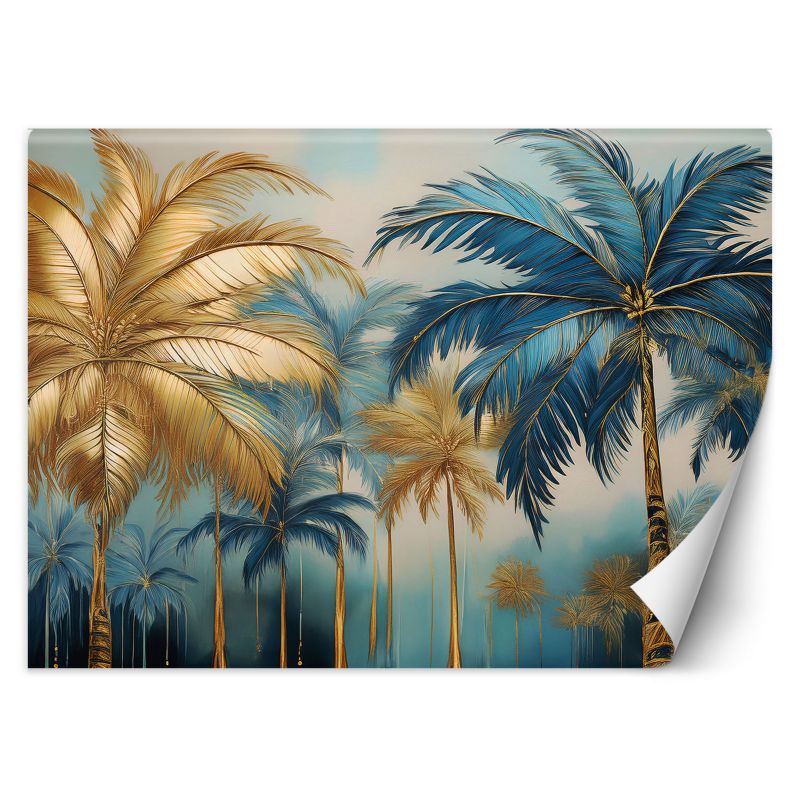 Fototapeta Feeby Złote I Błękitne Palmy Abstrakcja 450x315 1 szt