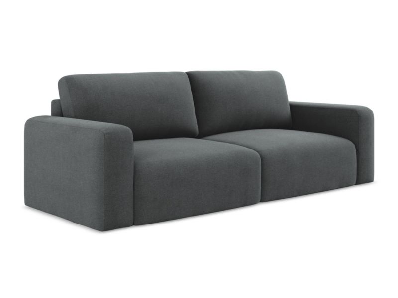 Kanapa 3-osobowa z funkcją spania LaMiaSofa OSTIA z tkaniny strukturalnej 244x102 cm szary 1 szt.