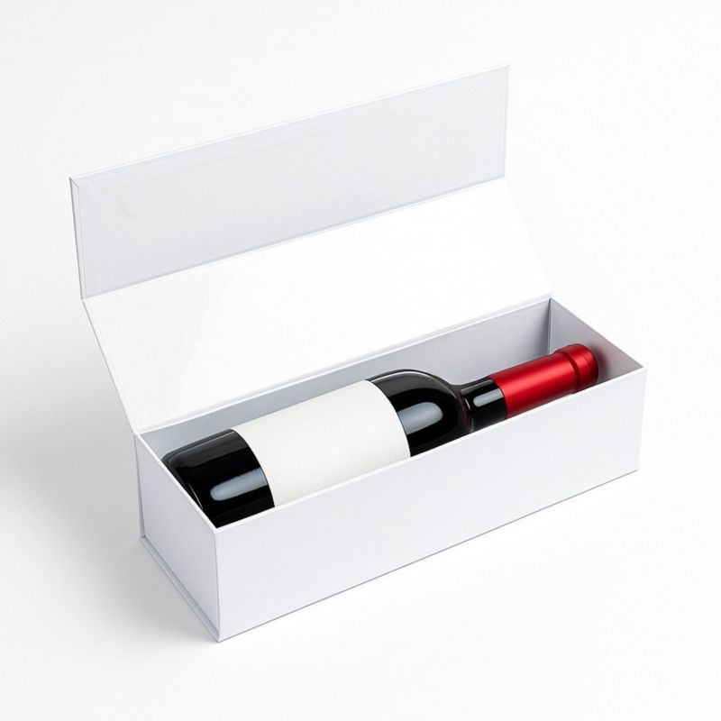 Pudełko z magnesem Neopak na 1 wino BIAŁE 100x100x350mm - EASY 1 szt.