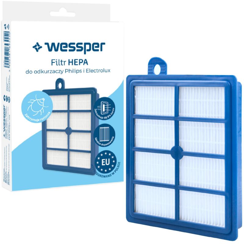 Filtr do odkurzacza, Wessper, zamiennik do Electrolux AEG Philips, H13, 1szt