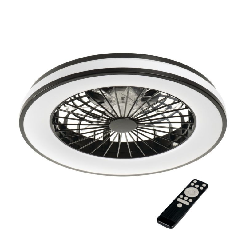 Wentylator sufitowy z lampą Kanlux Plave czarny LED 48W 3000K - 6500K + RGB 2110lm pilot IP20 wym: 15 x 48,5 x 48,5 cm - 1 szt.