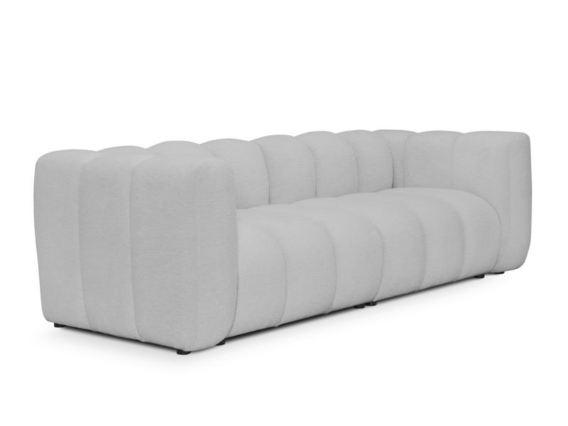 3-osobowa kanapa modułowa LaMiaSofa NAPOLI z tkaniny szenilowej 228x89 cm jasny szary 1 szt.