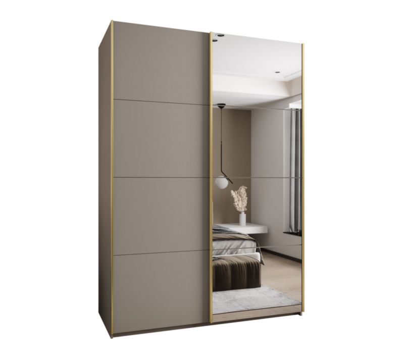 Szafa przesuwna Abiks LUX 3 wysoka szer.170cm kaszmir/kaszmir/złoty 1szt.