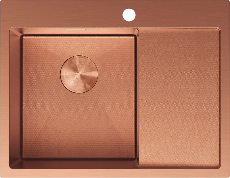 Zlewozmywak stalowy wpuszczany Mexen Exar miedź 620x480 mm 1-komorowy 1 szt.