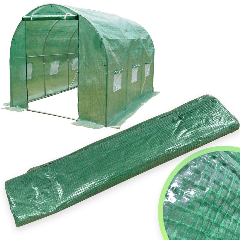 Pokrycie do Tunelu Ogrodowego 4iQ 2x3,5m Zielone UV 1szt.