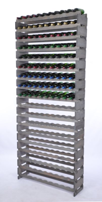 Stojak na wino MODO24 regał modułowy na butelki 18 leżni x 10 butelek montaż bez narzędzi impregnacja szara 1 szt.