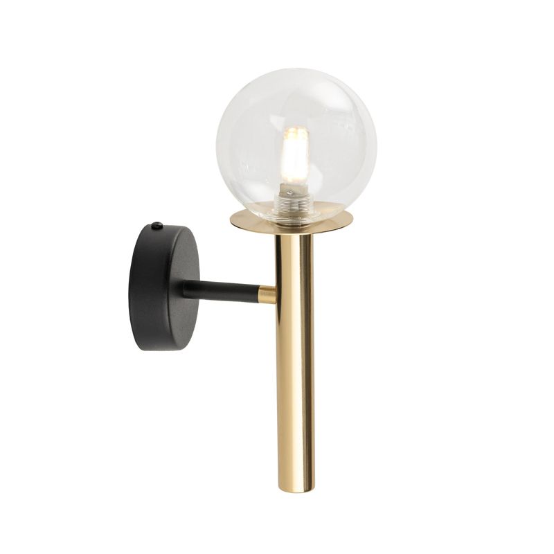 Kinkiet ścienny Sigma Lighting Daisy czarno-złoty-przezroczysty styl minimalistyczny 1 x G9 x IP20 wym: 27 x 10 x 15 cm - 1 szt.