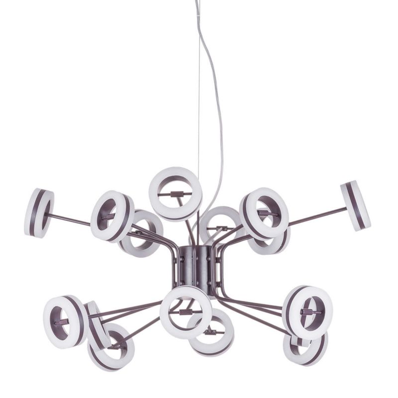 Żyrandol Italux Metis 9700 biało-brązowy nowoczesny wbudowany LED 76.8W 1 szt.