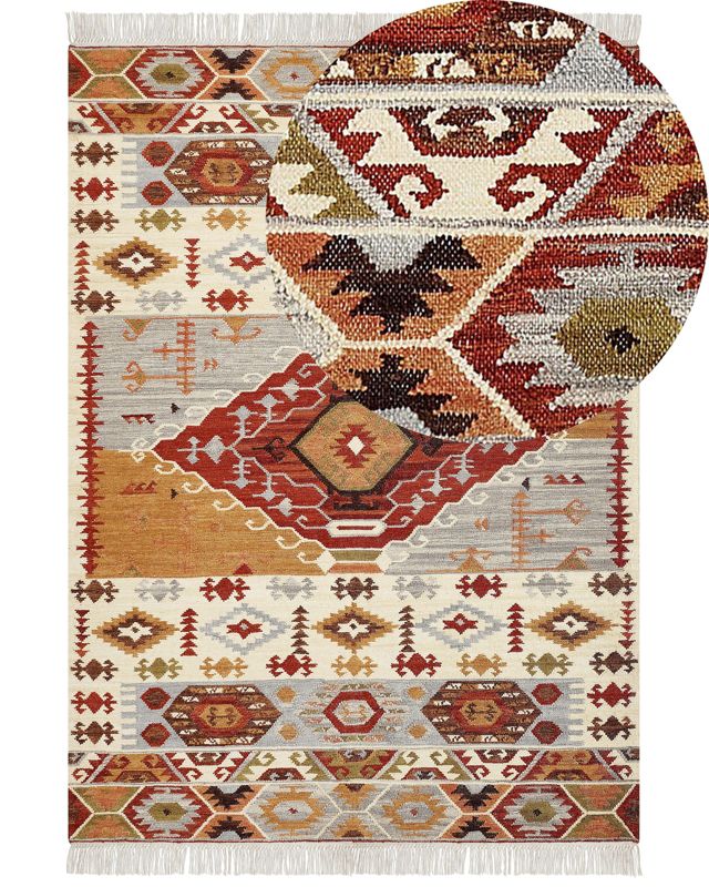 Dywan wełniany kilim 200 x 300 cm wielokolorowy Proshyan 1 szt.