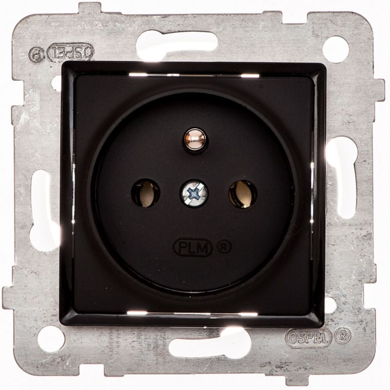 Gniazdo pojedyncze Rosa z uziemieniem czarne