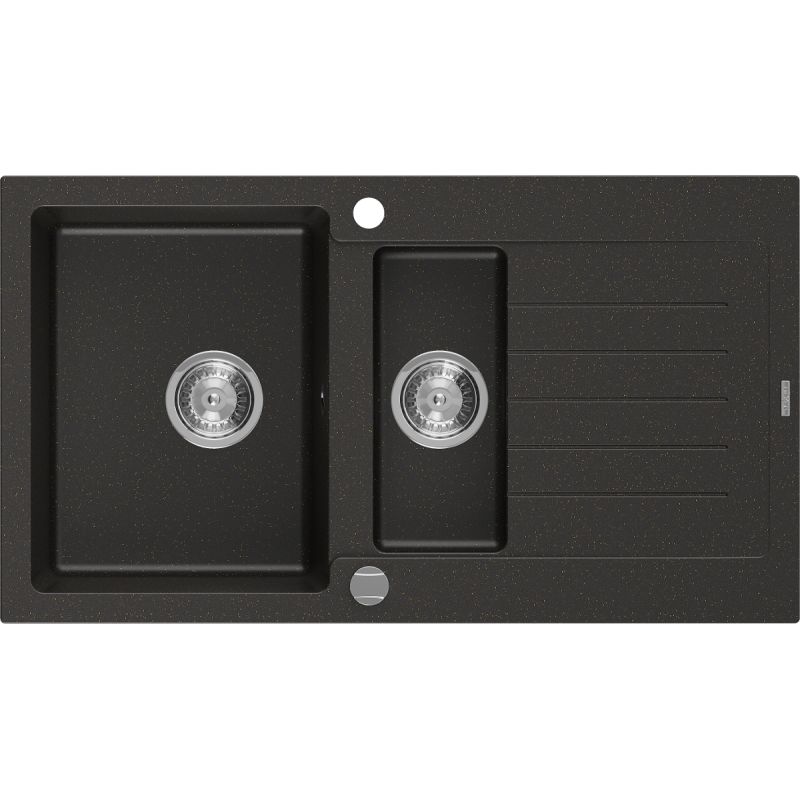 Zlewozmywak wpuszczany Mexen Matias 1,5-komorowy czarno/złoty 900x505 mm - 6502901505-75-B 1 szt.