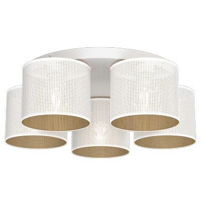 Lampa sufitowa wisząca Luminex Loft Shade biały mat-złota wym: 18 x 58 x 58 cm 5xE27 x 15W 1 szt.