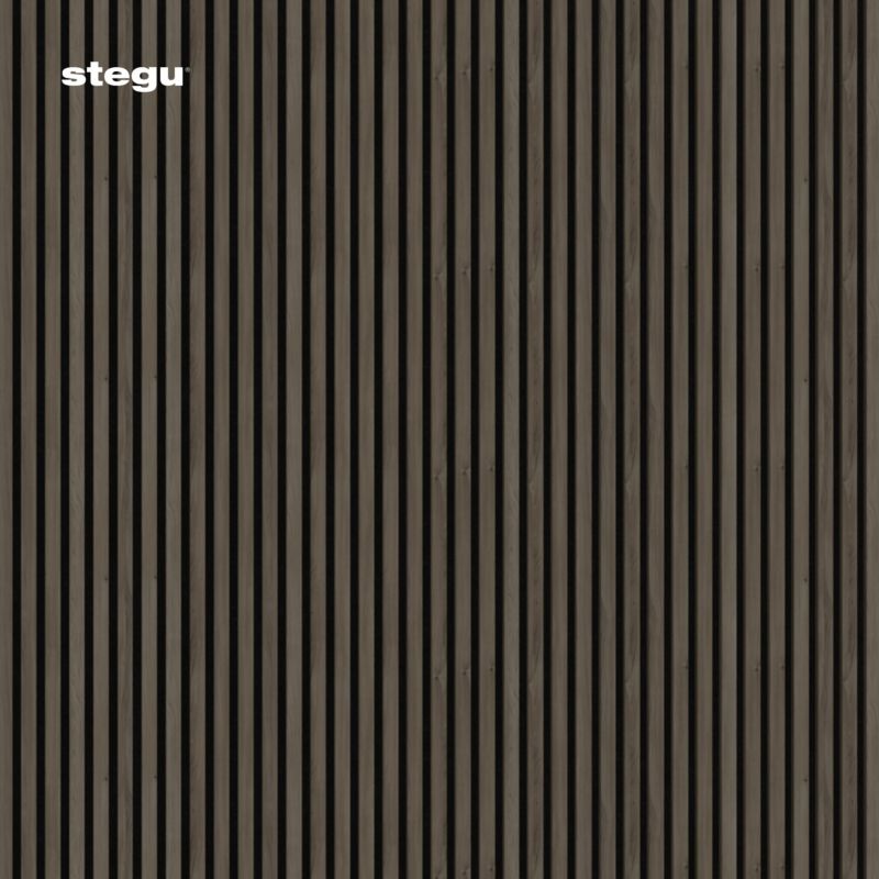 Lamele ścienne na czarnym filcu Stegu Acoustic Line, ciemny dąb 265x24,5 panele akustyczne 1 szt.