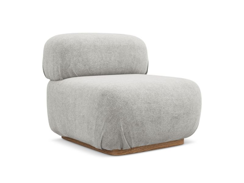 Moduł LaMiaSofa Catania z tkaniny bouclé 80x95 cm srebrny 1 szt.