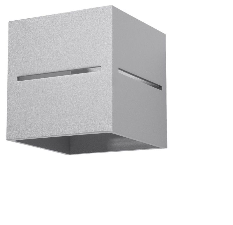 Kinkiet ścienny Sollux Lighting Lobo szary 1 x G9 x 40W IP20 wym: 10 x 12 x 12 cm - 1 szt.