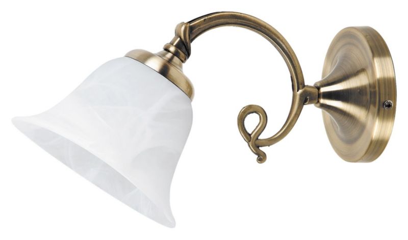 Kinkiet ścienny Rabalux Beckworth białe szkło alabastowe styl klasyczny 1 x E14 x 40W IP20 wym: 17,5 x 15,5 x 31 cm - 1 szt.