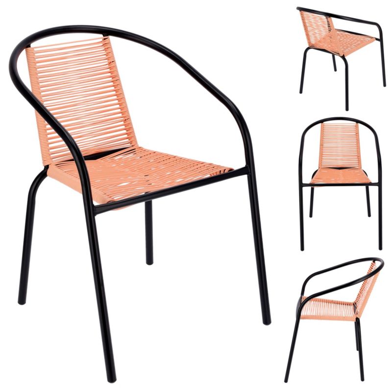 Krzesło JUMI sznurkowe BISTRO 72 cm ogrodowe brzoskwiniowe 1 sztuka