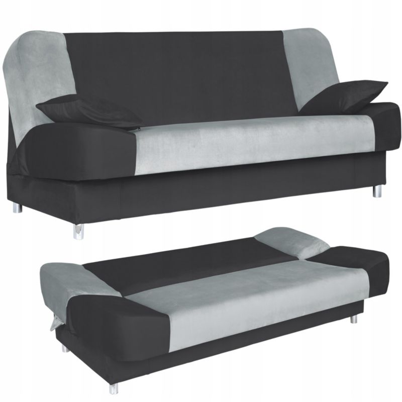 Kanapa do salonu rozkładana Family Meble Sara Print Duo szaro brązowe 1szt