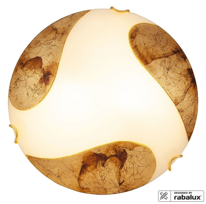 Plafon sufitowy Rabalux Art Gold biało-złoty szkło 1 x E27 x 60W IP20 wym: 30 x 30 cm - 1 szt.