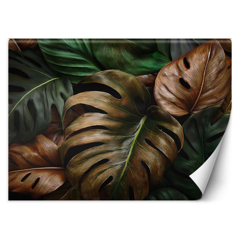 Fototapeta Feeby Liście Monstery W Naturalnych Kolorach 150x105 1 szt