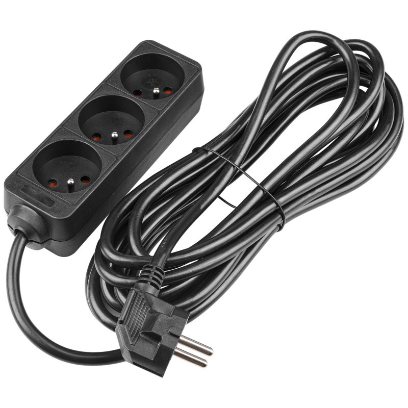 Przedłużacz listwa zasilająca MasterLED Silo 3 gniazda 5m uziemienie czarny 1 szt.