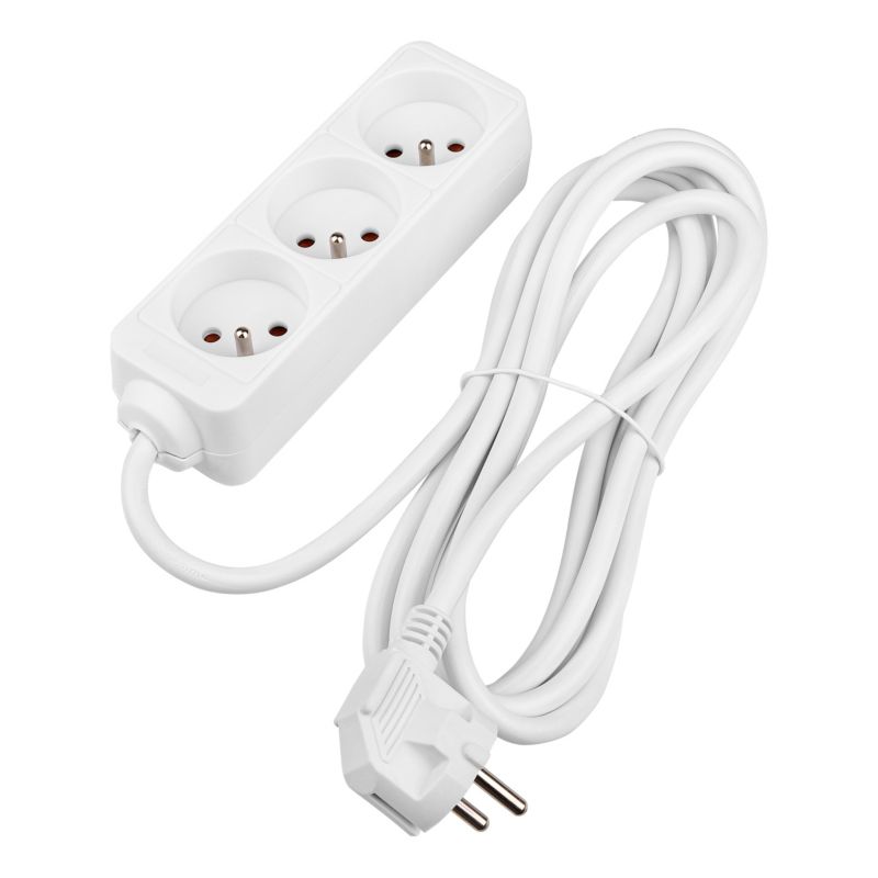 Przedłużacz listwa zasilająca MasterLED Silo 3 gniazda 1.5m uziemienie biały 1 szt.