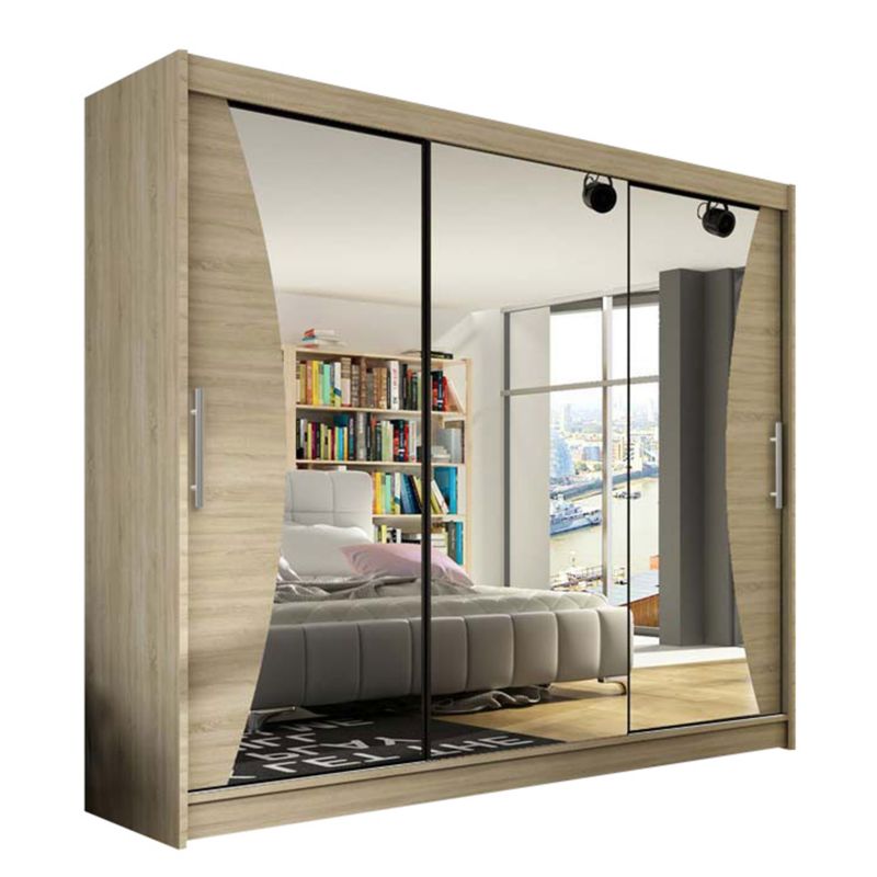 Szafa MIRJAN 24 z drzwiami przesuwnymi Aston IV dąb sonoma/lustro 1 szt.