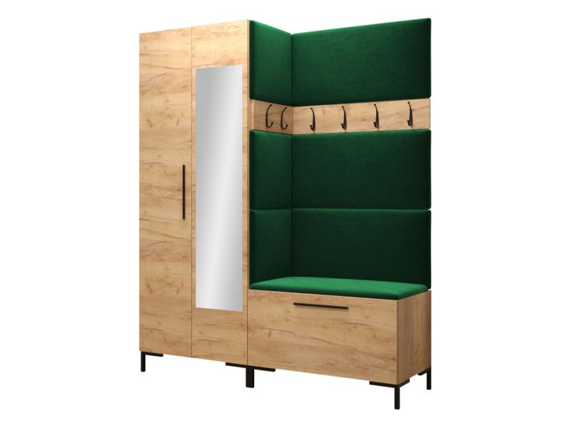 Garderoba MIRJAN 24 Zilion IX dąb craft + zielony 1 kpl.