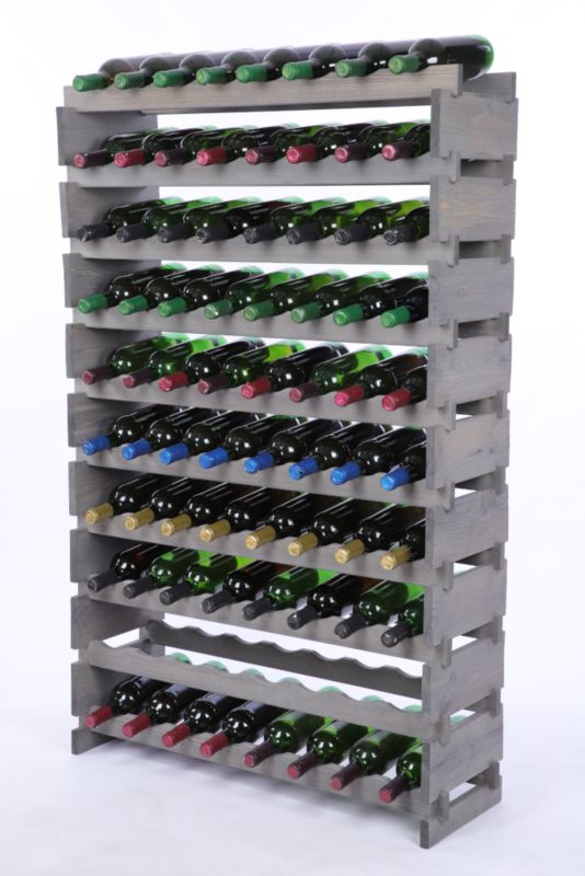Stojak na wino MODO24 regał modułowy na butelki 10 leżni x 8 butelek montaż bez narzędzi impregnacja szara 1 szt.