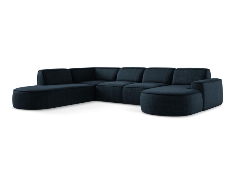 Sofa modułowa panoramiczna LaMiaSofa MELISSA z tkaniny strukturalnej 364x262 cm królewski niebieski 1 szt.