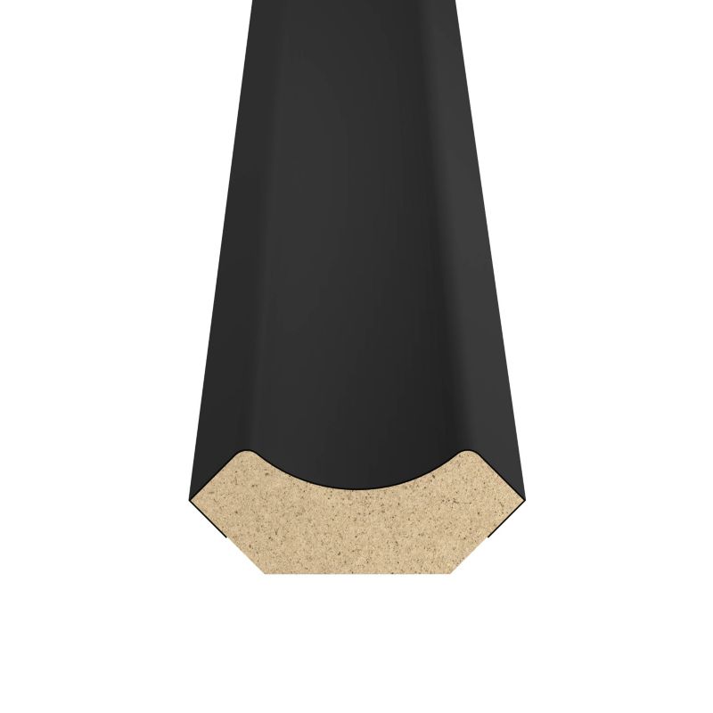 Ćwierćwałek wklęsły mdf 15 x 15 x 2400 mm czarny