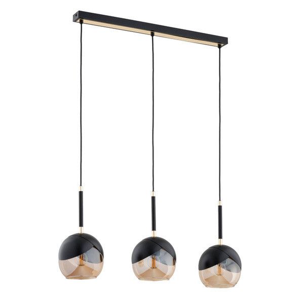 Lampa wisząca Alfa Miltona czarno-złota wym: 85 x 15 x 70 cm 3xE27 x 15W 1 szt.