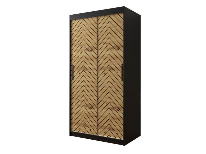 Szafa MIRJAN 24 Jodełka 1 100 czarny / dąb artisan + czarny 1 szt.