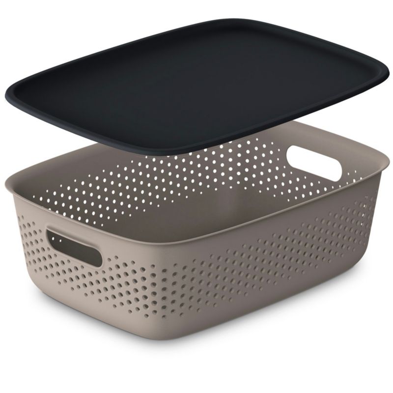 Pojemnik EDANTI Plastikowy Ażurowy Plastikowe Zamykany Z Pokrywką Do Przechowywania Na Zabawki Dokumenty 10 L 1 szt.