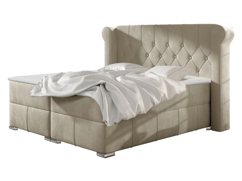 Łóżko kontynentalne MIRJAN 24 Massimo 180x200 jasny beż 1 szt.