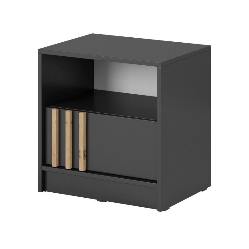 Szafka nocna z szufladą Bettso Nelly z ozdobnymi lamelami grafit 1szt.
