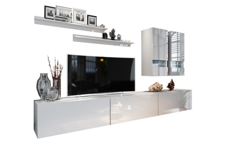 Meblościanka Forline Meble BOX 1 wysoki biały połysk do salonu 1 szt.