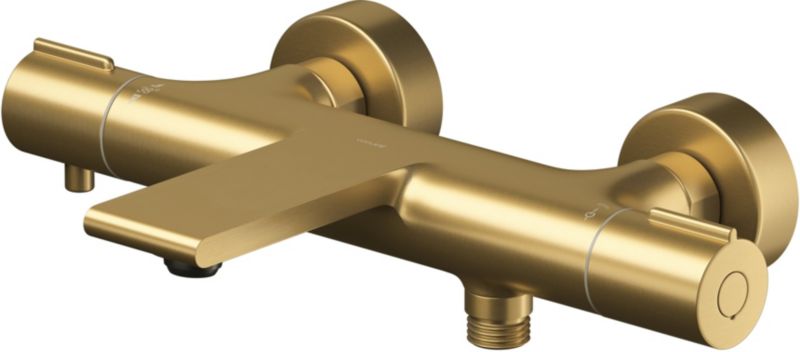 Bateria wannowo-prysznicowa Cersanit Virgo, termostatyczna, złota, montaż ścienny, 1 szt.