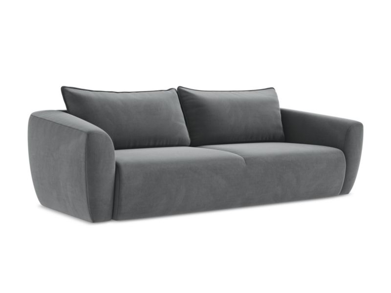 Kanapa 3-osobowa z funkcją spania LaMiaSofa PISA z tkaniny welwetowej 238x102 cm stalowy 1 szt.