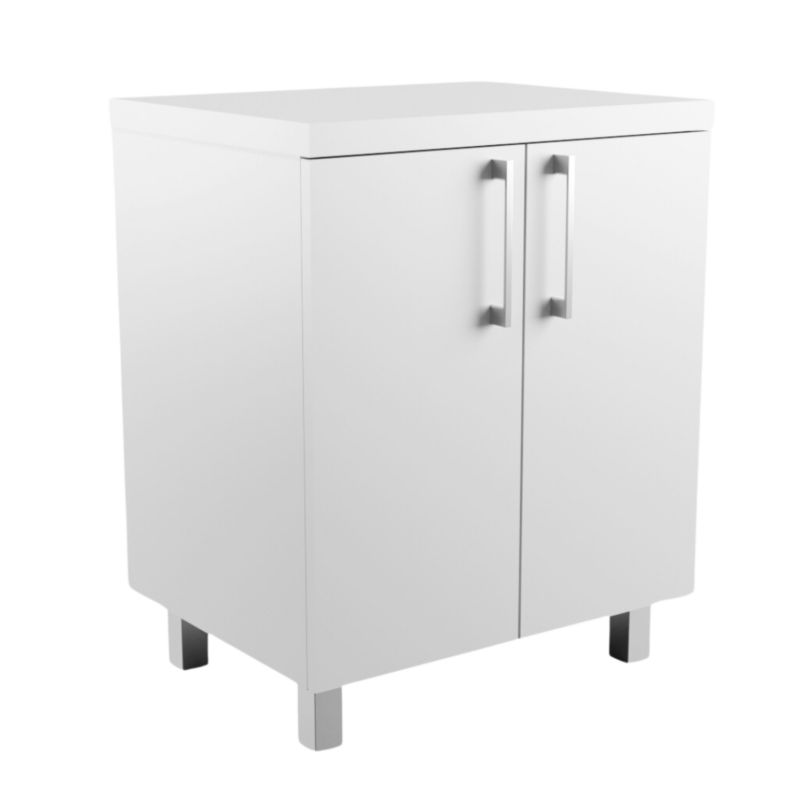 Szafka Łazienkowa SKXMeble Regał Stojąca Pod Umywalkę Mila Biały Uchwyty Standardowe Chromowane 75x80x47 1szt.