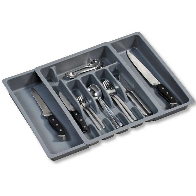 Wkład do szuflady KESPER rozsuwany na sztućce szary 38x29 cm 1 szt.