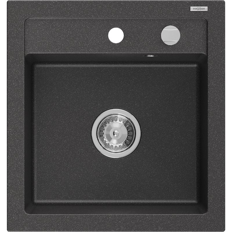 Zlewozmywak wpuszczany Mexen Vito 1-komorowy czarny nakrapiany 52x49 cm - 6503521000-76-G 1 szt.