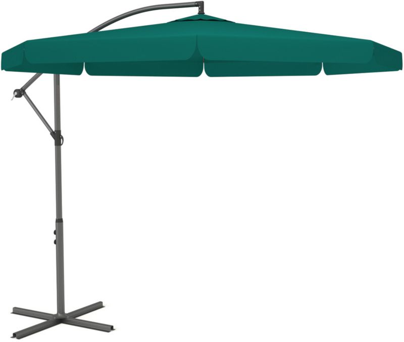 Parasol ogrodowy FUNFIT HOME&GARDEN z wysięgnikiem 8-ramienny zielony 350 x 250 cm 1 szt.
