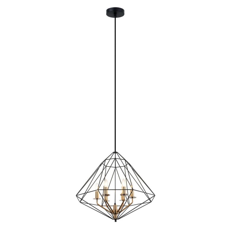 Żyrandol Italux Maresmo 1523 czarno-złoty industrialny 6xE14 x 1 szt.