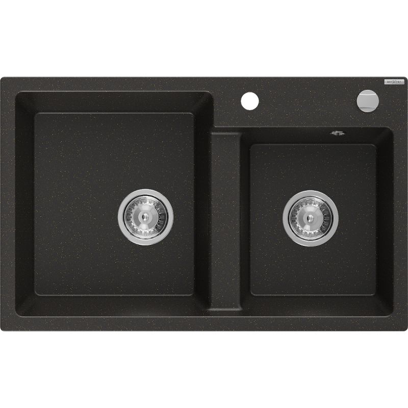Zlewozmywak wpuszczany Mexen Tomas 2-komorowy szary 800x500 mm - 6516802000-71-B 1 szt.