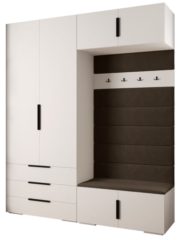 Garderoba do przedpokoju Abiks INOVA 1 Z12 biały+czarny+manila04 1szt.