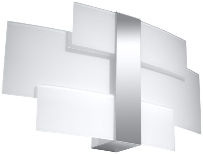 Kinkiet ścienny Sollux Lighting Celia biało-srebrny 2 x G9 x 12W IP20 wym: 23 x 41 x 7 cm - 1 szt.